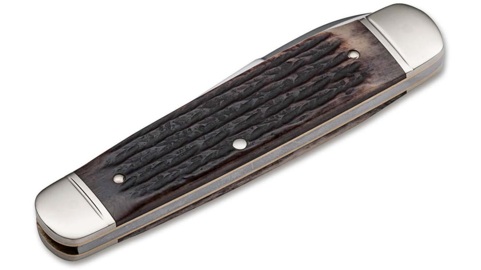 Boker Solingen Cattle Bone Folding Knife, 3.23in, N690, Bone, Nickel Silver Brown Handle, 112910