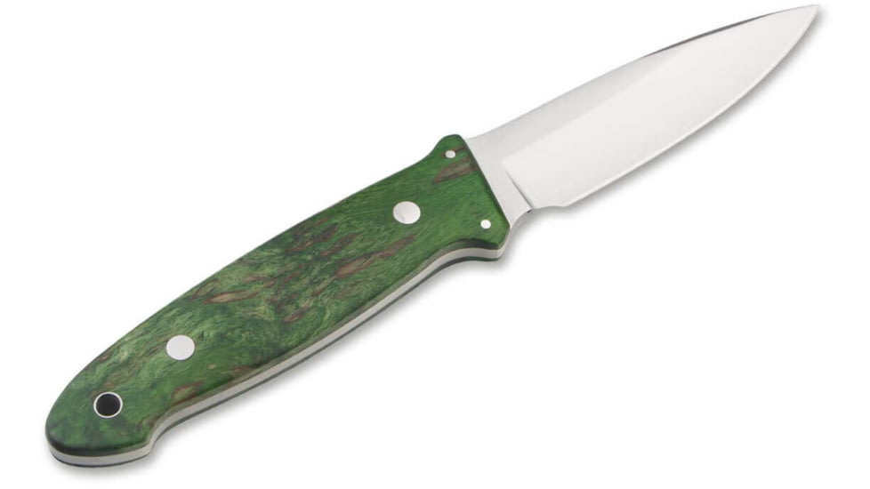 Boker Solingen Cub Fixed Blade Knife, 3.78in, N690, Curly Birch Wood Green Handle, 128661