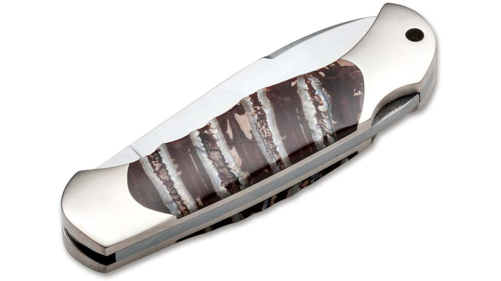 Boker Solingen Junior Scout Mammuth Folding Knife, 2.72in, N690, Mammoth Tooth, Nickel Silver Brown Handle, 111990