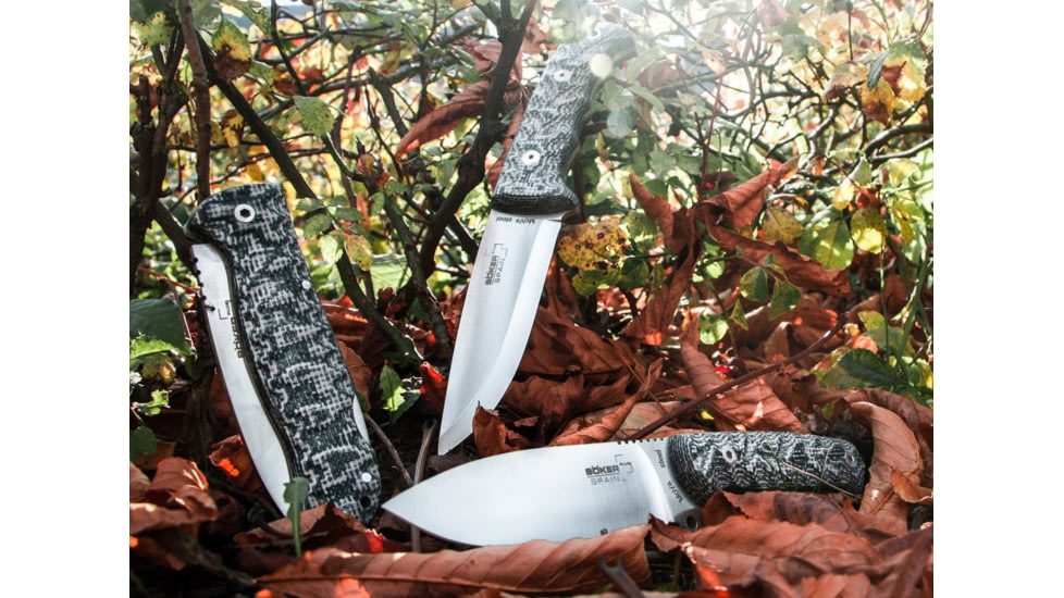 Boker Spain Bushcraft Folder Granito Folding Knife, 3.7in, 12C27, Micarta, Uncoated, Grey, 01BO380