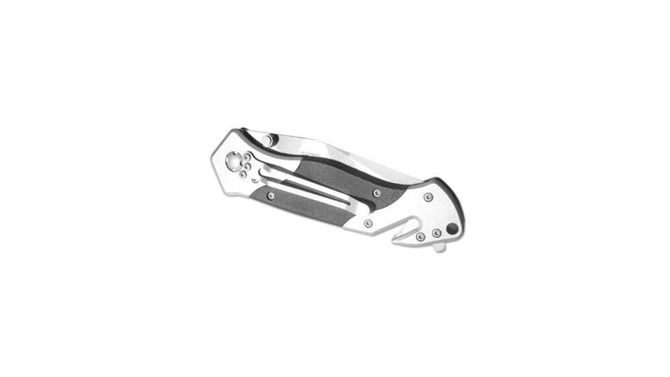 Boker Magnum Tactical Rescue Folding Knife, 5in Closed, 4in, 440 SS, Camo Tanto Blade, Stainless Steel Handle w/ Black G10 Inlay, 01RY997