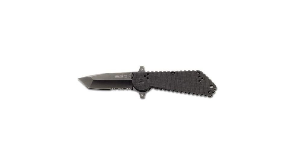 Boker TK112, G10 Handle, Black Tanto ComboEdge, Clam Pack, NO B-TK112