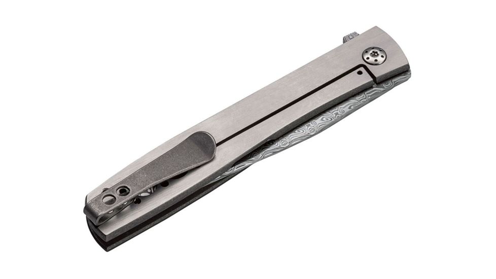 Boker Urban Trapper Damascus Folding Knife, 3.4in, Damascus, Titanium, Uncoated, Grey, 01BO739DAM