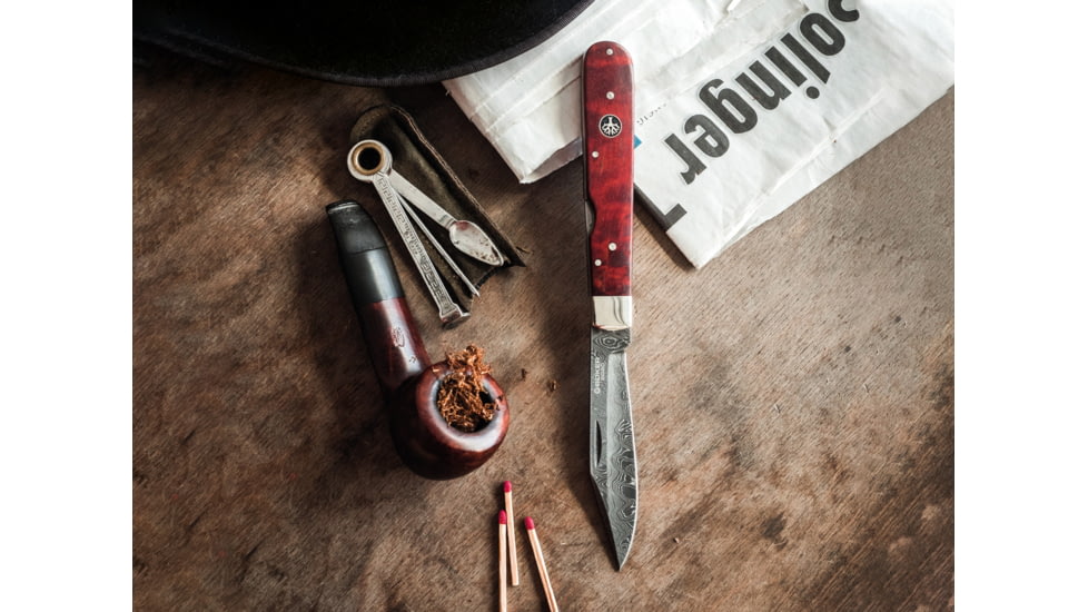 Boker USA Annual Damascus 2020 Knife, Red, Small, 1132020DAM