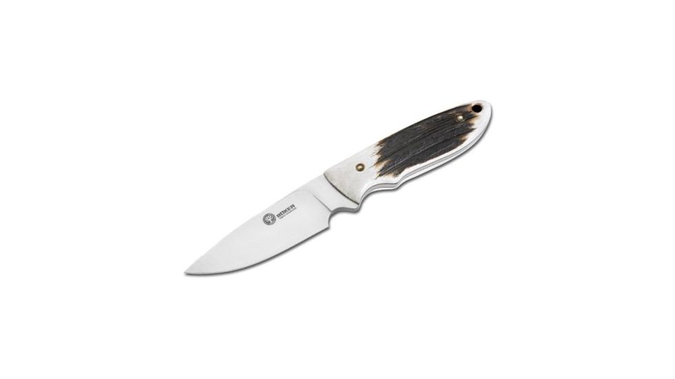 Boker Arbolito Pine Creek Fixed Blade Knife, Small, 3.63 in, T6MoV, Stag, Stag, 02BA701H