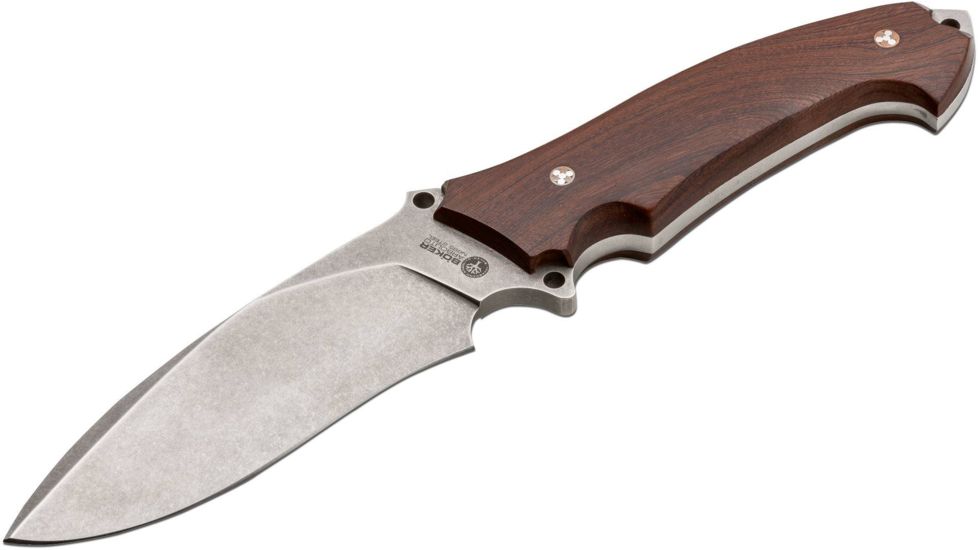 Boker USA Arbolito Buffalo Soul I Fixed Blade Knife,5.63in N695 Steel Blade,Guayacan Ebony Wood Handle 02BA314G