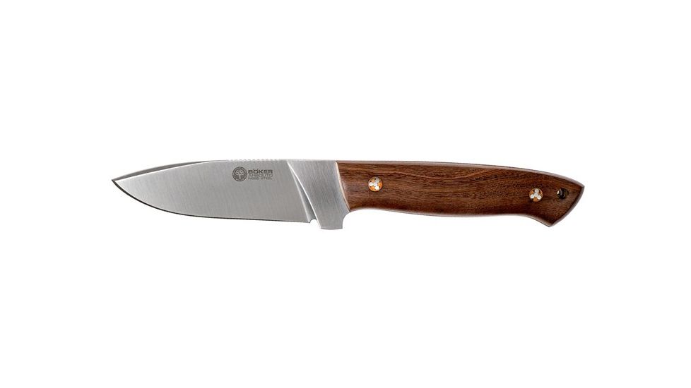 Boker USA Arbolito Dano G 4In Fixed Blade Knife,Guayacan Ebony w/Argentinean Leather Sheath 02BA325G