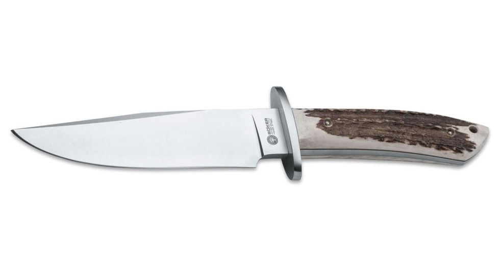 Boker USA Arbolito Esculta Hirschhorn Fixed Blade Knife,5.70in N695 Steel,Hirschhorn Handle 02BA593H