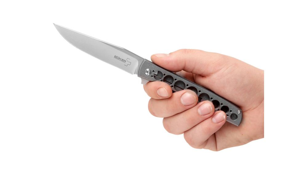 Boker USA Boker Plus Urban Trapper Grand Folding Pocket Knife,3.8in VG-10 Steel Blade,Titanium Grey Handle, 01BO736