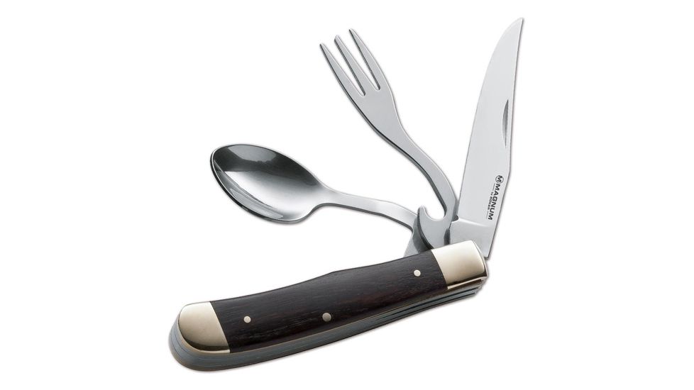 Boker Magnum Bon Appetite Folding Knife, 3.3in, 440A, Clip Point Plain Blade, Pakka Wood Handle, 01LL209