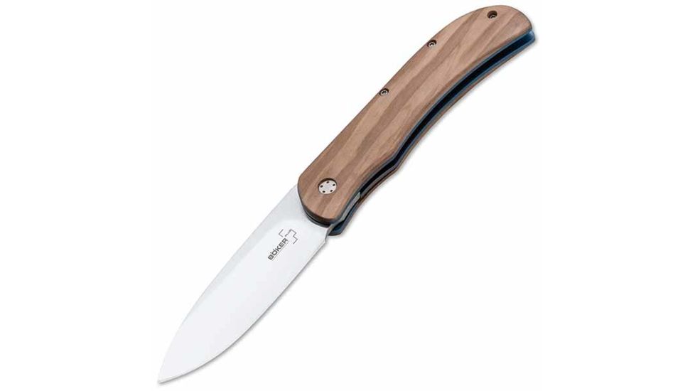 Boker USA Exskelibur I Folding Knife,3.5in 440C,Olive Wood Handle B-01BO038