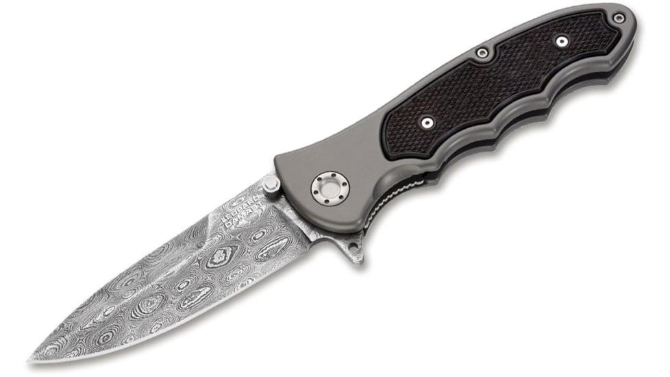 Boker USA Leopard Damascus III Knife, Brown, Small, 110127DAM