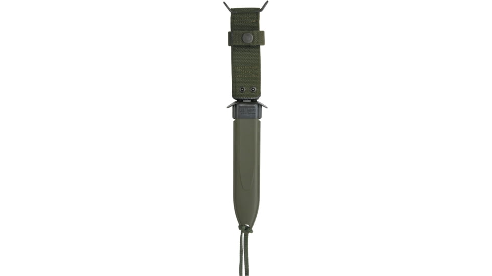 Boker USA M3 1943 Trench Fixed Blade Knife, 11 3/4in Fixed Blade Knife, 11.75in Overall, 6.63in Black SS Blade, Stacked Leather Handle, SS Guard And Pommel, OD Green Belt Sheath, 02BO1943