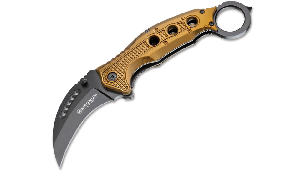 Boker USA Magnum Black Scorpion Knife, Gold, Small, 01MB713