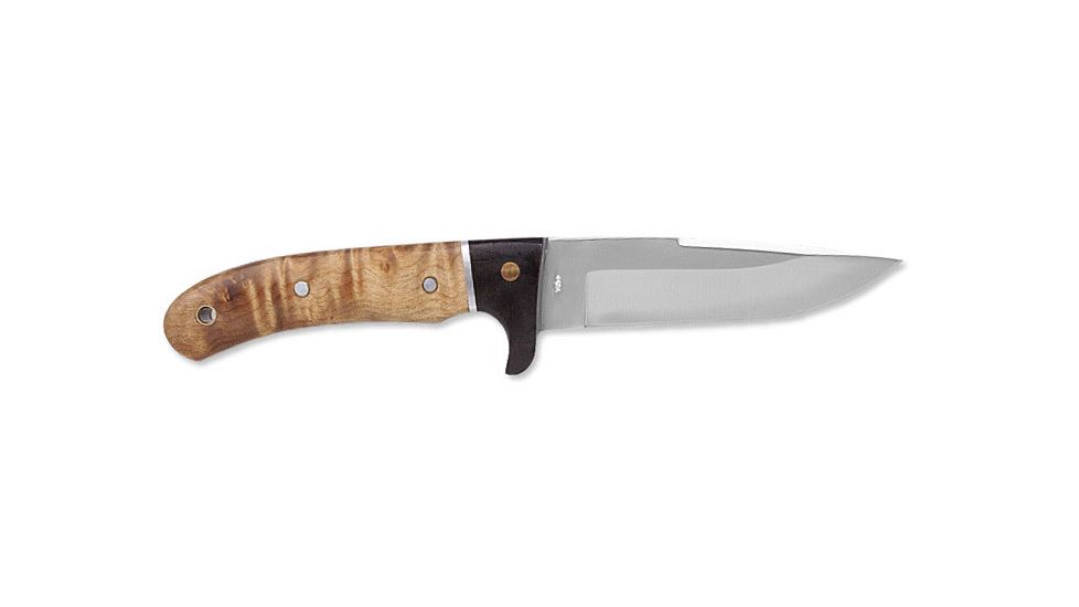 Boker Magnum Elk FB Fixed Blade Knife w/ Sheath, 4.33 in, 440A Stainless Steel, Drop Point Blade, Burl Wood Handle, 02GL683