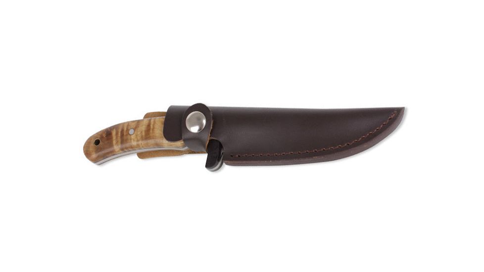 Boker Magnum Elk FB Fixed Blade Knife w/ Sheath, 4.33 in, 440A Stainless Steel, Drop Point Blade, Burl Wood Handle, 02GL683