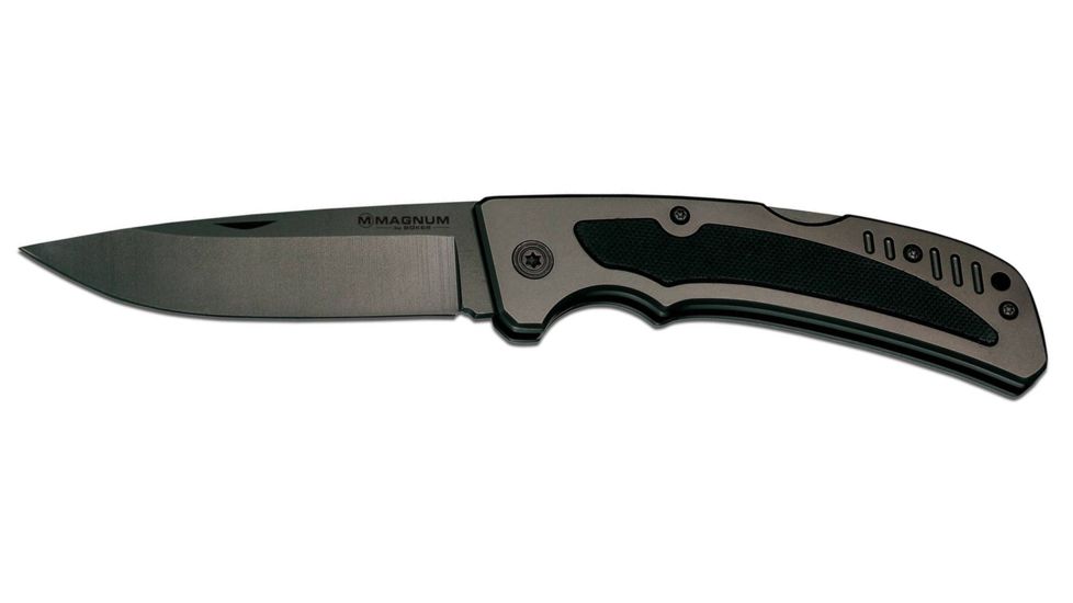 Boker USA Magnum Ironworker Folding Knife,3.5in 440 Stainless Steel Blade,Stainless Steel Handle 01SC124