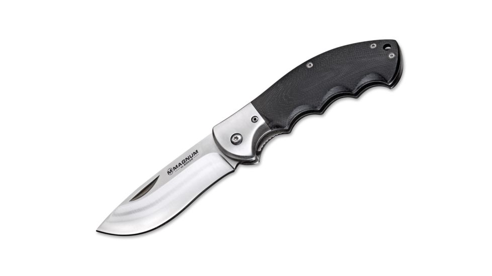 Boker USA Magnum NW Skinner Folding Knife,3.34in 440A Steel Blade,Black G10 Handle 01RY526