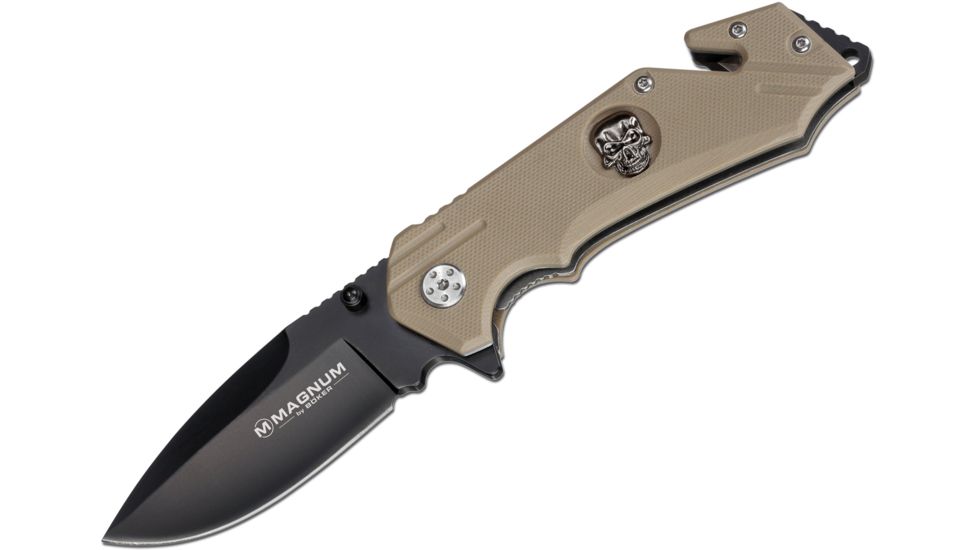 Boker USA Magnum Skull Folding Knife,3in 440 Stainless Steel Blade,G10 Handle 01RY078