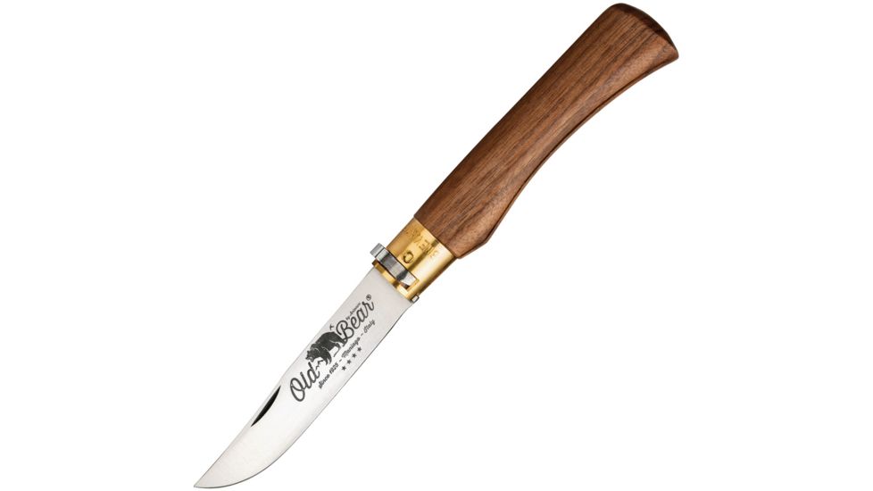 Boker USA Old Bear XL Folding Knife,4in,AISI 420 Steel,Standard Edge,Satin,Walnut Handle BO01OB005