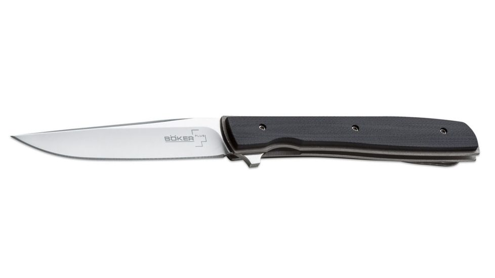 Boker Plus Brad Zinker Urban Trapper Folding Knife,3.42in VG10 Steel Blade, Black G10 Handle 01BO732