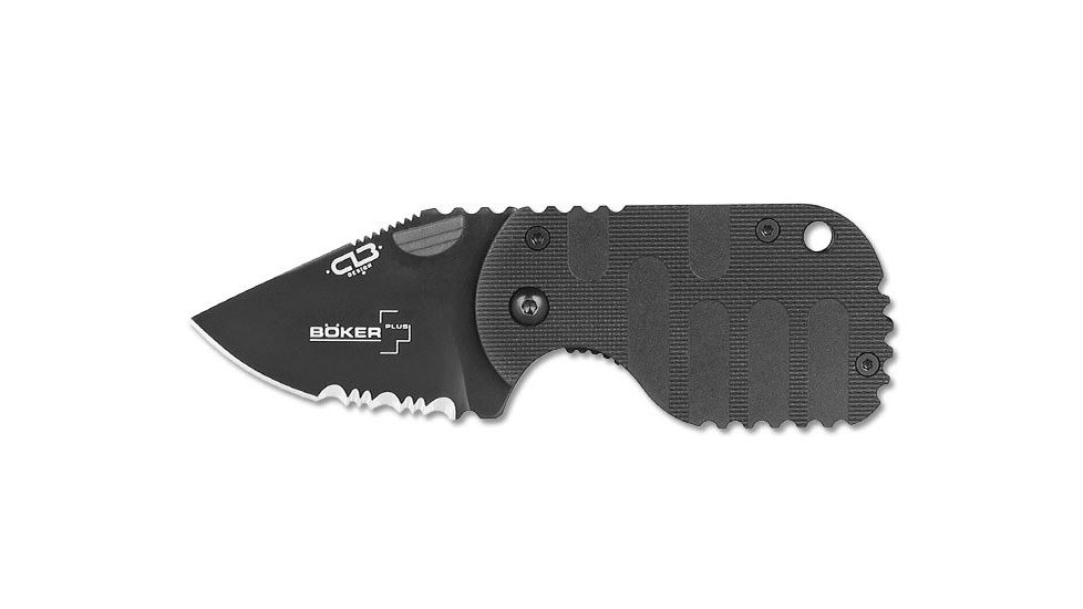 Boker USA Plus Subcom Folding Knife, Black Blade, Black Handle 01BO586