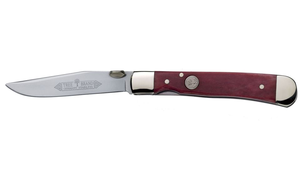 Boker USA Smooth Red Bone Trapper Liner Knife, Brown, Small, 114711