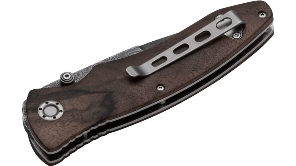 Boker USA Tirpitz Damascus Wood Knife, Brown, Small, 110192DAM