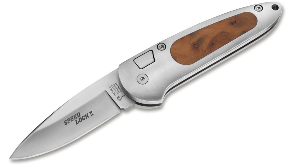 Boker USA Top Lock II Thuya Knife, Silver, Small, 117103