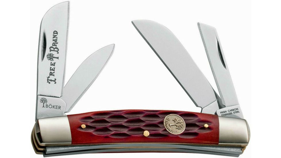 Boker USA Traditional Series Congress Jigged Knife, Red, Small, 110745