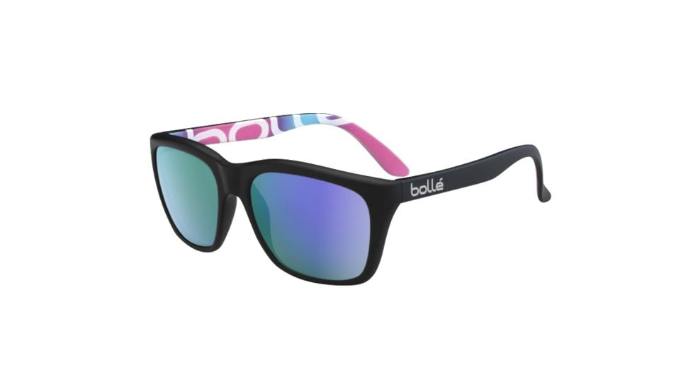 Bolle 527 Sunglasses, Matte Black Frame, Blue Violet Oleo AR Lens, Polarized, 12051