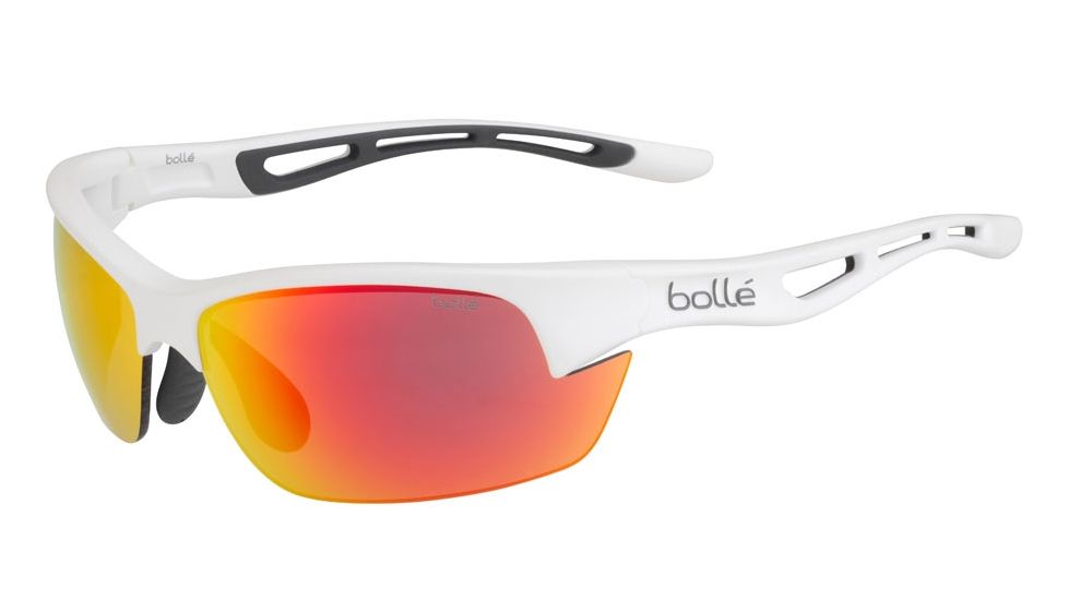Bolle Bolt S Single Vision Prescription Sunglasses, Matte White / Grey Rubber Frame, 12357SV
