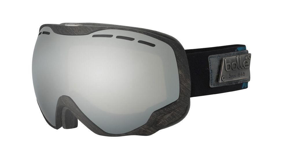 Bolle Emperor Goggles, Black and Green Heritage Frame, Black Chrome Lens, 21448