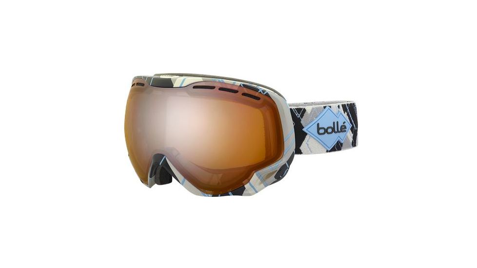 Bolle Emperor Ski/Snowboard Goggles,Grey and Blue Argyle Frame,Photochromic Modulator Citrus Gun Lens 21302