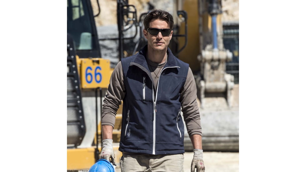 Bolle Hustler Safety Glasses, Black Frame, Smoke Lens, 40149, EDEMO1