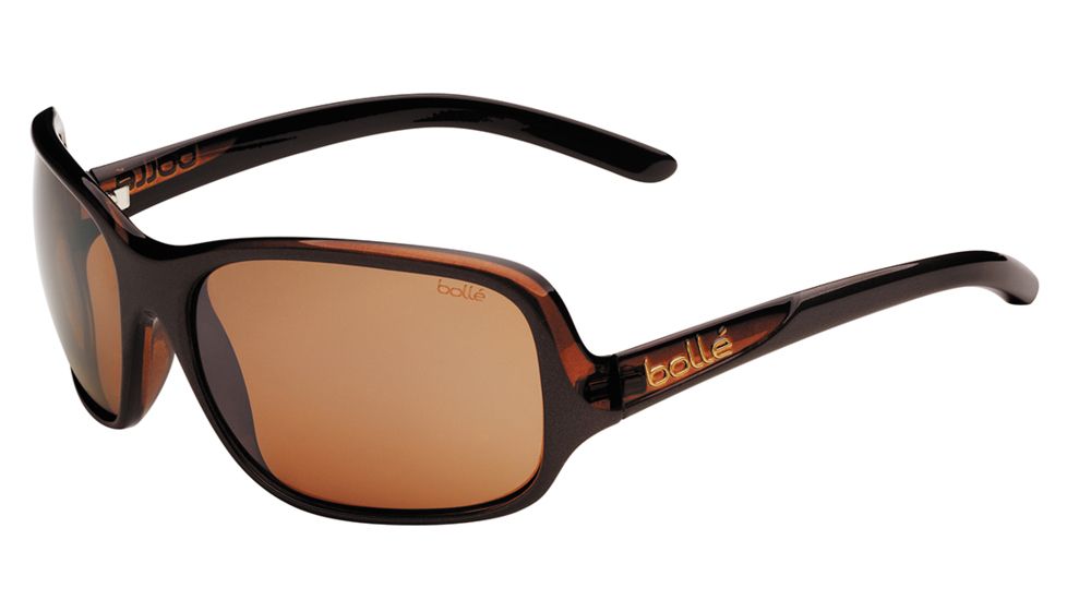 Bolle Kassia Single Vision Prescription Sunglasses, Shiny Chocolate/Translucent Frame-11750SV