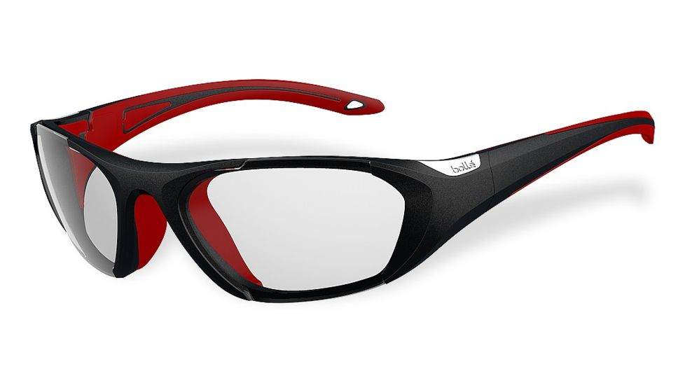 Bolle Kids Baller Sport Protective Eyewear - Black and Red Frame,Clear Anti Fog/Scratch Lens 12005