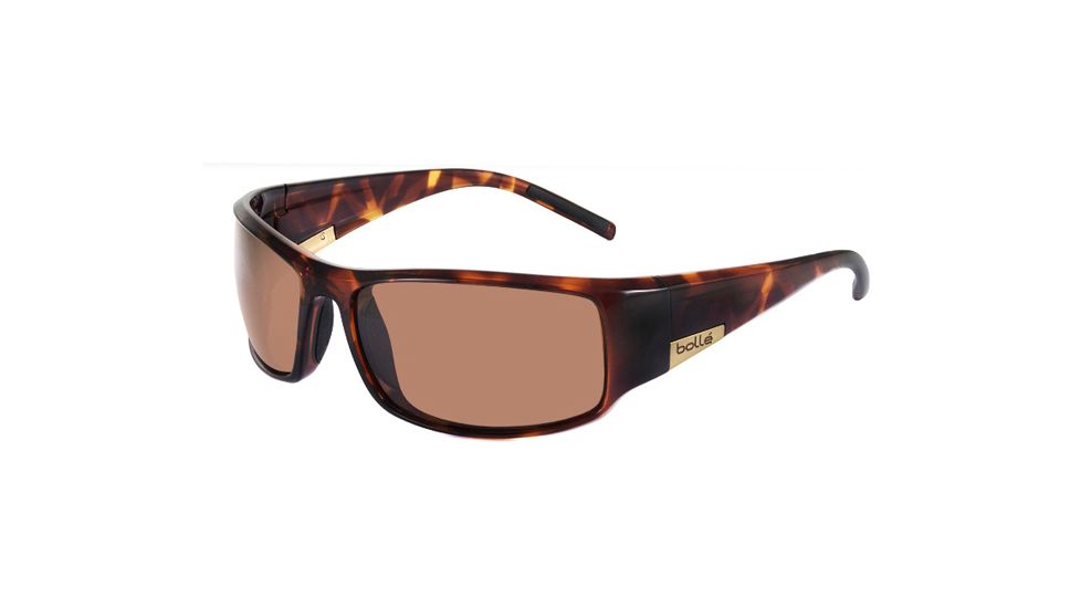 Bolle King Sunglasses, Dark Tortoise Frame, Polarized A14 Lens