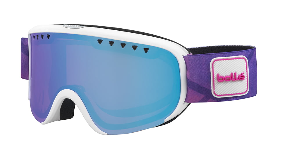 Bolle Scarlett Goggles, Matte White and Purple Frame, Aurora Lens, 21475