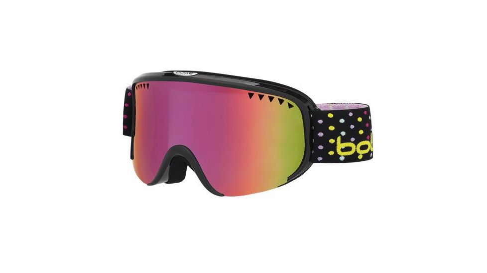 Bolle Scarlett Ski/Snowboard Goggles,Shiny Black Dots Frame,Rose Gold Lens 21322