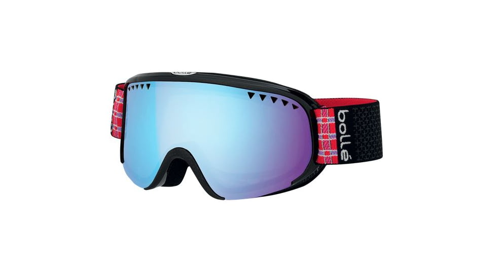 Bolle Scarlett Ski/Snowboard Goggles,Shiny Black Plaid Frame,Aurora Lens 21319
