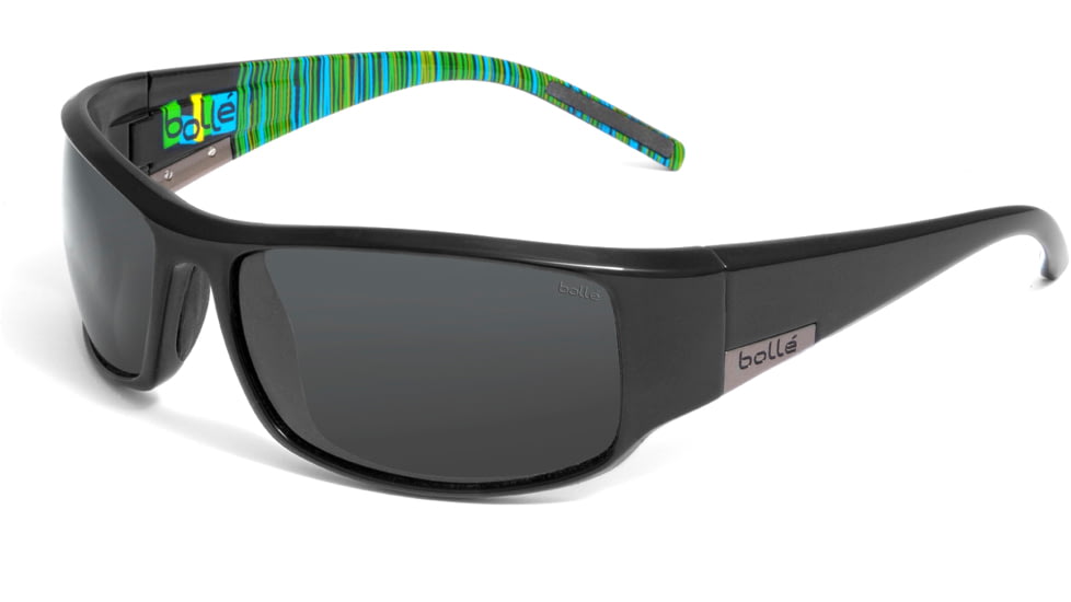 Bolle Sunglasses, King Shiny Black Tiki Frame Polarized TNS Lens 11505