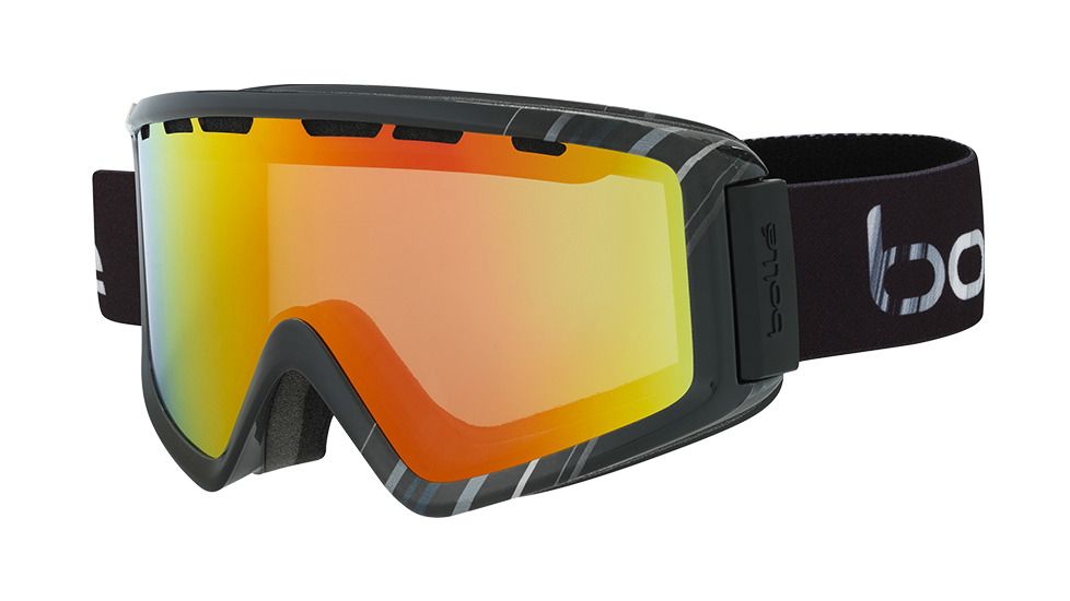 Bolle Z5 OTG Goggles, Shiny Black and White Frame, Sunrise Lens, 21495