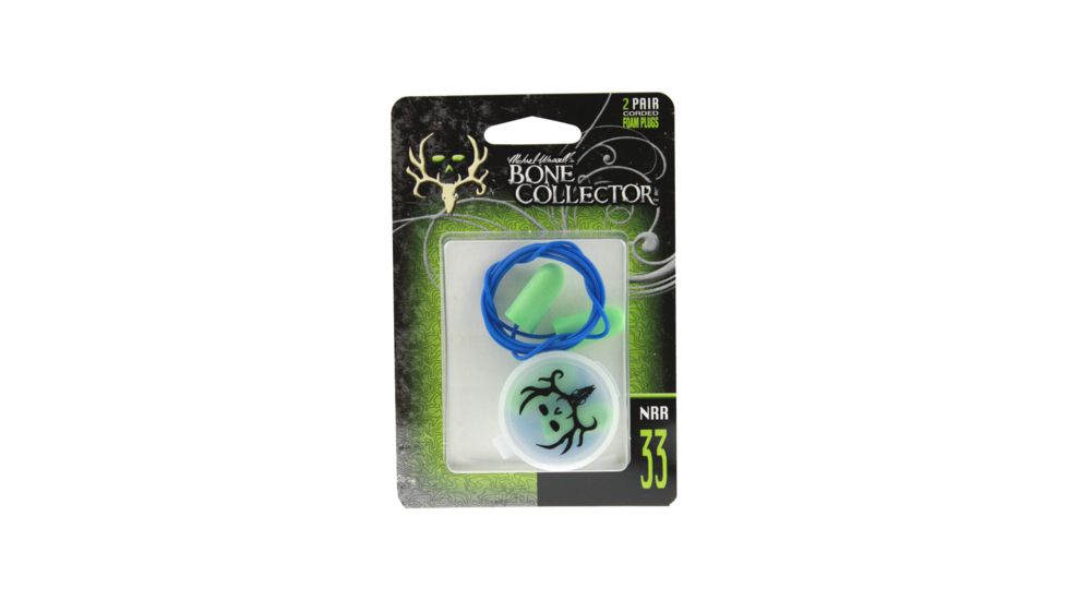 Bone Collector Foam Green Plugs 2pr Corded with Case, Green, One Size BC91TC2