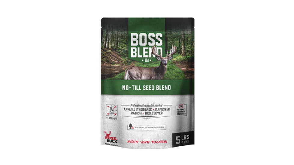 Boss Buck Blend - NO-TILL Seed - 5lb bag - Covers 1/4 Acre / 11,000 sq. ft., BB-BLEND