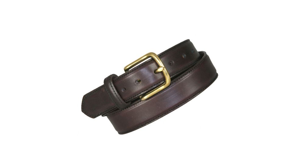 Boston Leather 1 1/2 Feather Edge Dress Belt, Brown - 6451-1-42