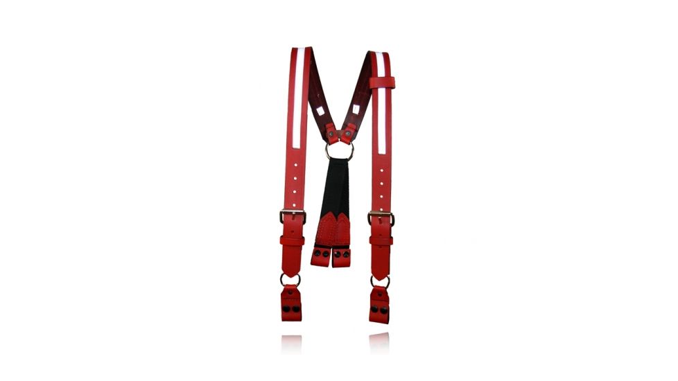 Boston Leather Firefighter,s Suspenders, Loop Attachment, Red - 9177R-RED-1