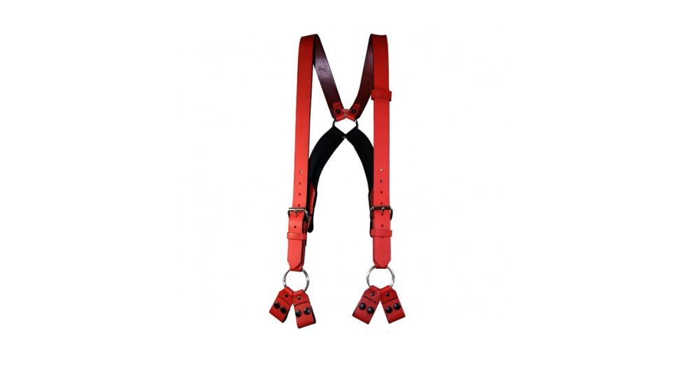 Boston Leather Firefighters Suspenders, 8-point Loop, Red - 9174-RED-1