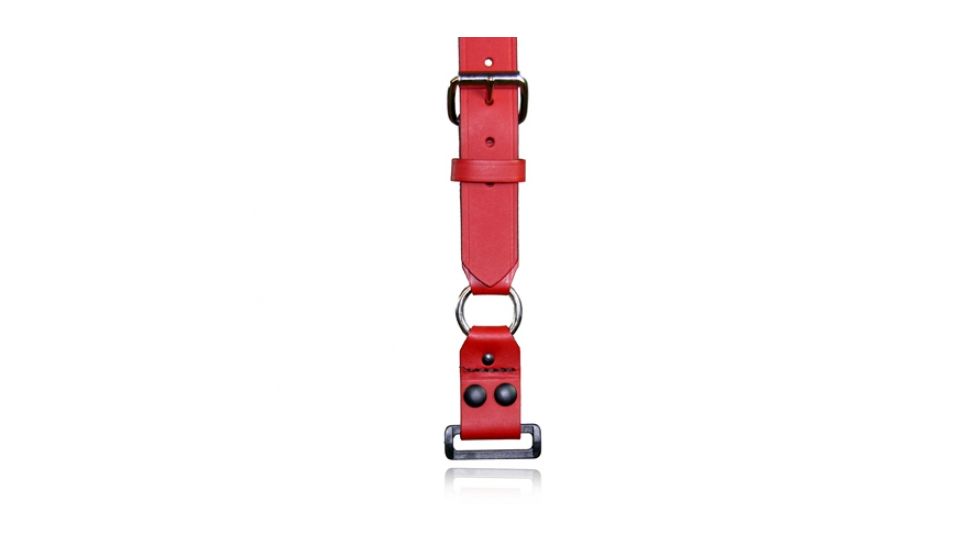 Boston Leather Firefighters Suspenders, Loop And Abs Rectangular Ring, Red - 9177ABS-RED-1