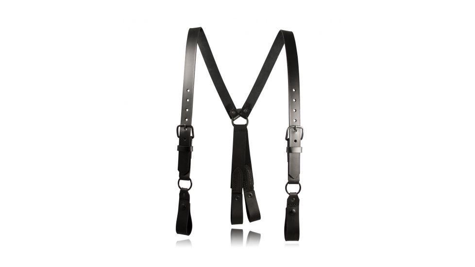 Boston Leather Police Leather Suspenders, Plain - 9180-1-2X